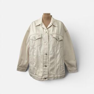 Levi Strauss & Co. Plus Size Oversized Heavy Denim Jacket, Cream. NEW! Size 2X